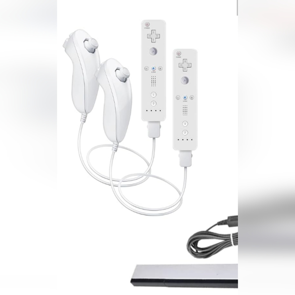 Wii two Chucks and two controllers with the movement bar and power adapter for c